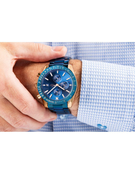 Zegarek męski giewont chronograph sapphire niebiesko miedziany gw8720-b5