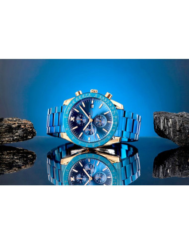 Zegarek męski giewont chronograph sapphire niebiesko miedziany gw8720-b5