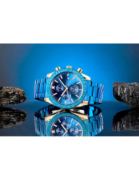 Zegarek męski giewont chronograph sapphire niebiesko miedziany gw8720-b5