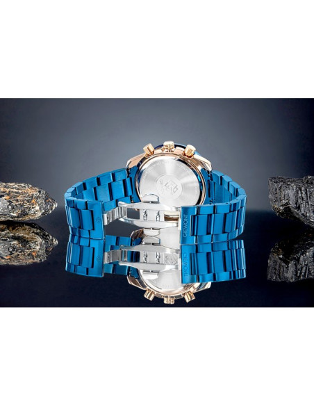 Zegarek męski giewont chronograph sapphire niebiesko miedziany gw8720-b5