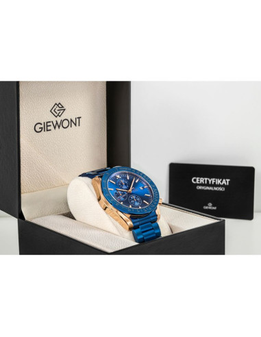 Zegarek męski giewont chronograph sapphire niebiesko miedziany gw8720-b5
