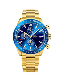 Zegarek męski giewont chronograph sapphire złoto niebieski gw8720-b6