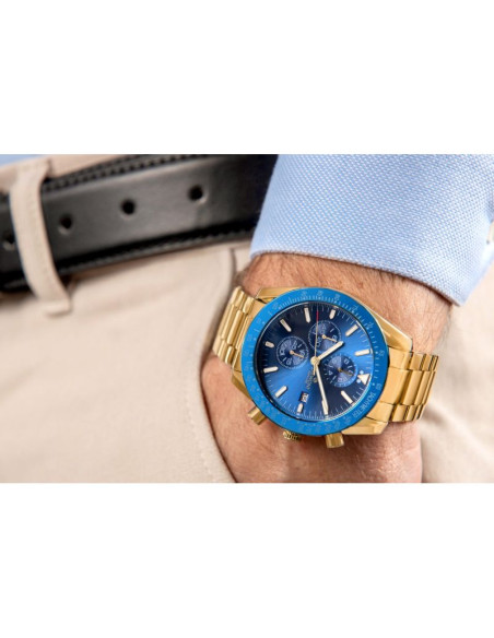 Zegarek męski giewont chronograph sapphire złoto niebieski gw8720-b6