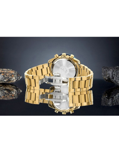 Zegarek męski giewont chronograph sapphire złoto niebieski gw8720-b6