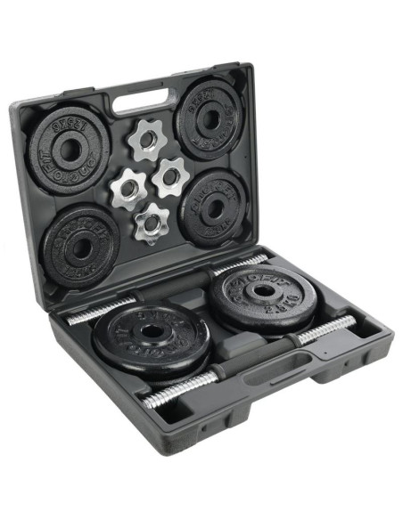 Hantla żeliwna 19 kg ( 2x9.5 kg ) walizka enero fit