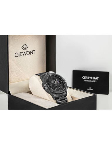 Zegarek męski giewont chronograph sapphire czarny gw9460-b1