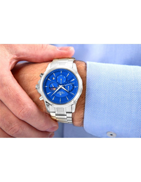 Zegarek męski giewont chronograph sapphire srebrno niebieski gw9460-b3