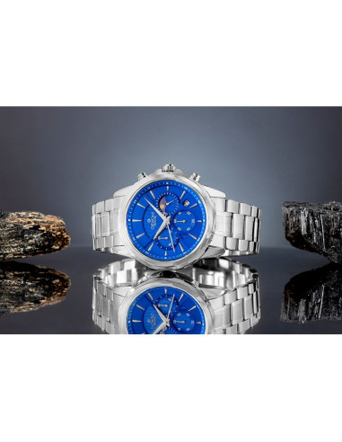 Zegarek męski giewont chronograph sapphire srebrno niebieski gw9460-b3