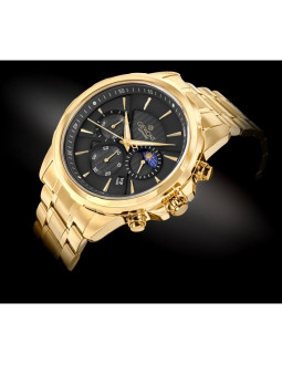 Zegarek męski giewont chronograph sapphire złoto czarny gw9460-b4 2