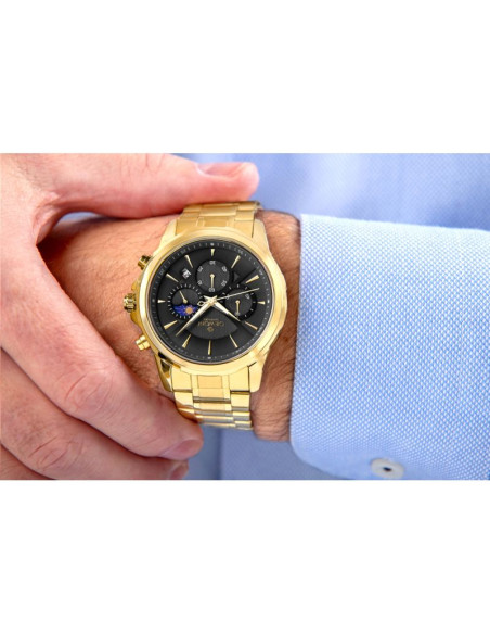 Zegarek męski giewont chronograph sapphire złoto czarny gw9460-b4