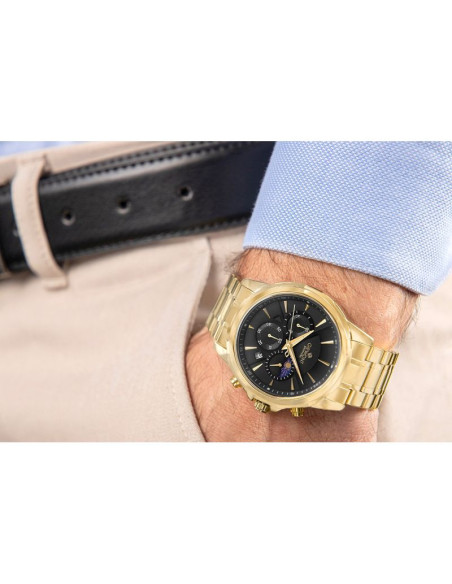 Zegarek męski giewont chronograph sapphire złoto czarny gw9460-b4