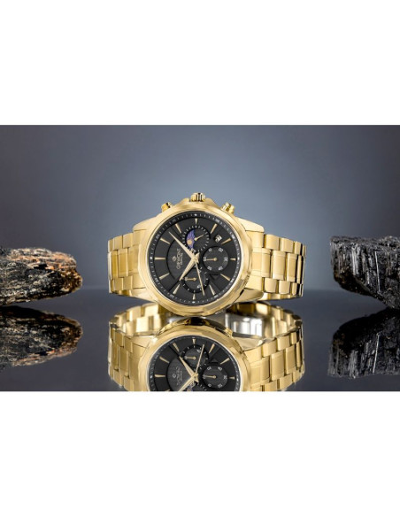 Zegarek męski giewont chronograph sapphire złoto czarny gw9460-b4