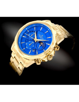 Zegarek męski giewont chronograph sapphire złoto niebieski gw9460-b5 2