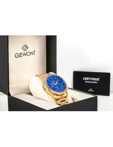 Zegarek męski giewont chronograph sapphire złoto niebieski gw9460-b5