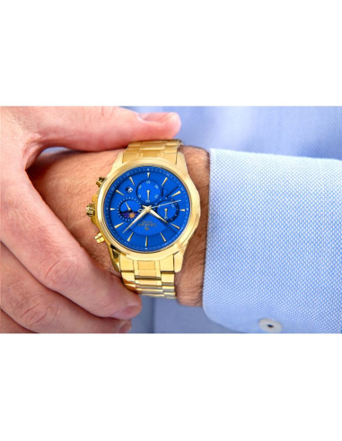 Zegarek męski giewont chronograph sapphire złoto niebieski gw9460-b5