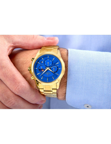 Zegarek męski giewont chronograph sapphire złoto niebieski gw9460-b5