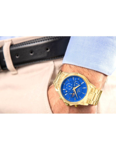 Zegarek męski giewont chronograph sapphire złoto niebieski gw9460-b5