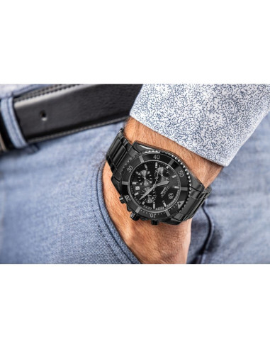 Zegarek męski giewont chronograph sapphire czarno tytanowy gw3970-b1