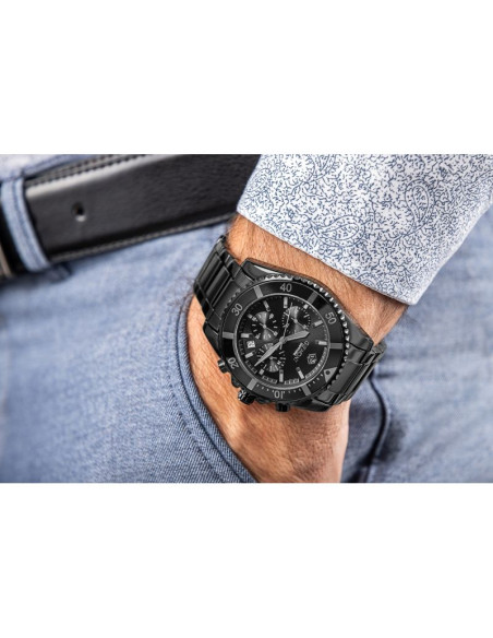 Zegarek męski giewont chronograph sapphire czarno tytanowy gw3970-b1