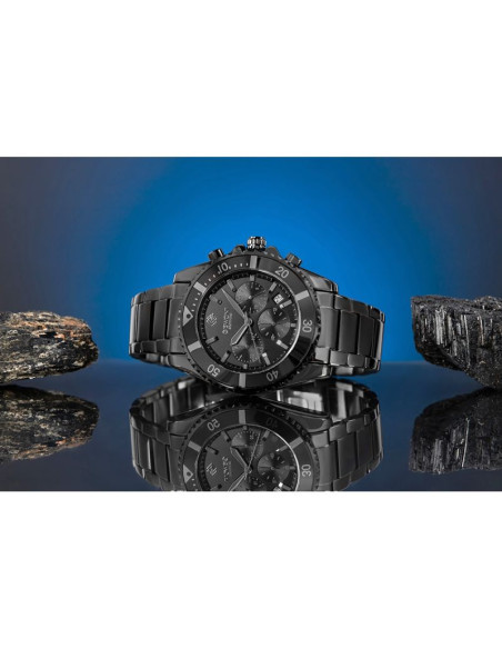 Zegarek męski giewont chronograph sapphire czarno tytanowy gw3970-b1