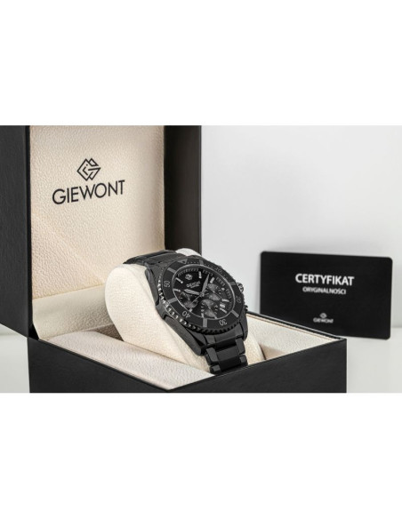 Zegarek męski giewont chronograph sapphire czarno tytanowy gw3970-b1