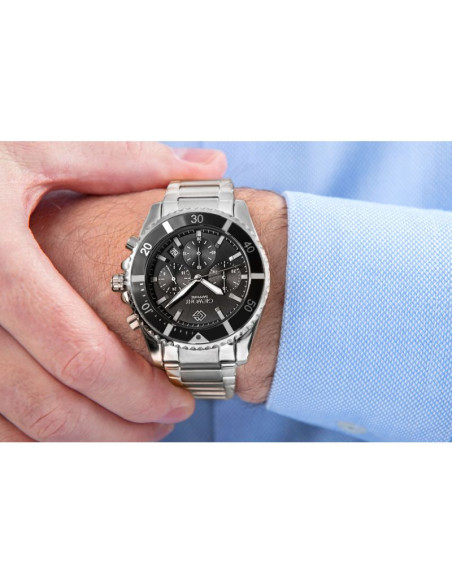 Zegarek męski giewont chronograph sapphire srebrny gw3970-b2