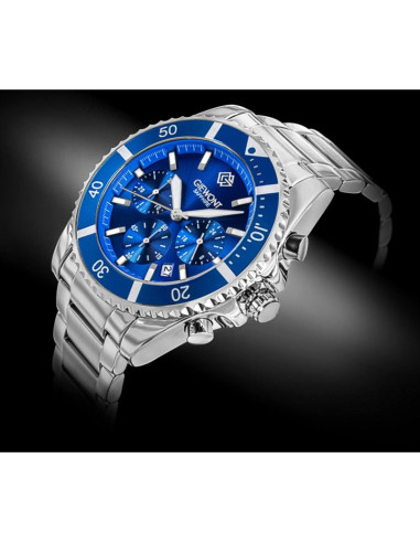Zegarek męski giewont chronograph sapphire srebrno niebieski gw3970-b3