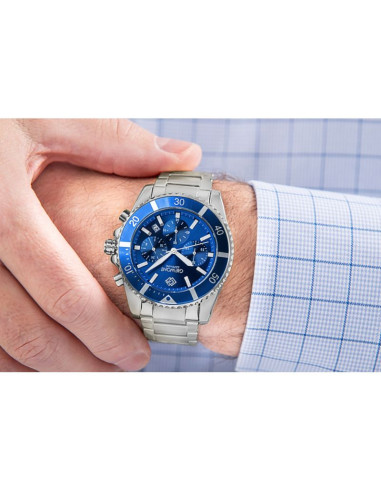 Zegarek męski giewont chronograph sapphire srebrno niebieski gw3970-b3