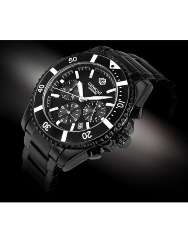 Zegarek męski giewont chronograph sapphire czarny gw3970-b4