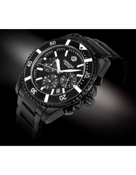 Zegarek męski giewont chronograph sapphire czarny gw3970-b4