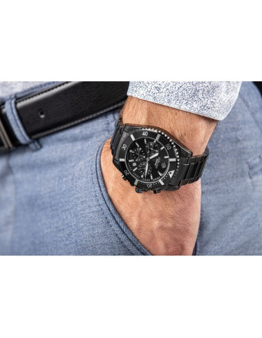 Zegarek męski giewont chronograph sapphire czarny gw3970-b4