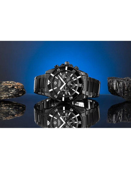 Zegarek męski giewont chronograph sapphire czarny gw3970-b4