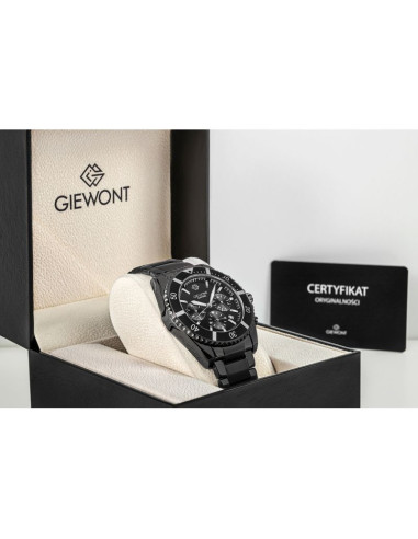 Zegarek męski giewont chronograph sapphire czarny gw3970-b4