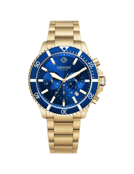 Zegarek męski giewont chronograph sapphire złoto niebieski gw3970-b6