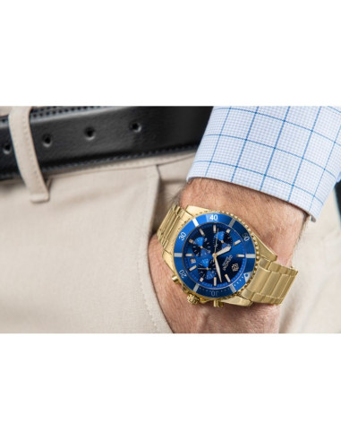 Zegarek męski giewont chronograph sapphire złoto niebieski gw3970-b6