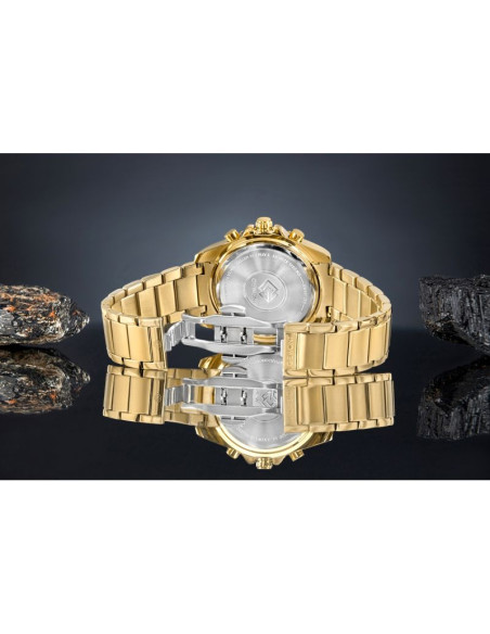 Zegarek męski giewont chronograph sapphire złoto niebieski gw3970-b6