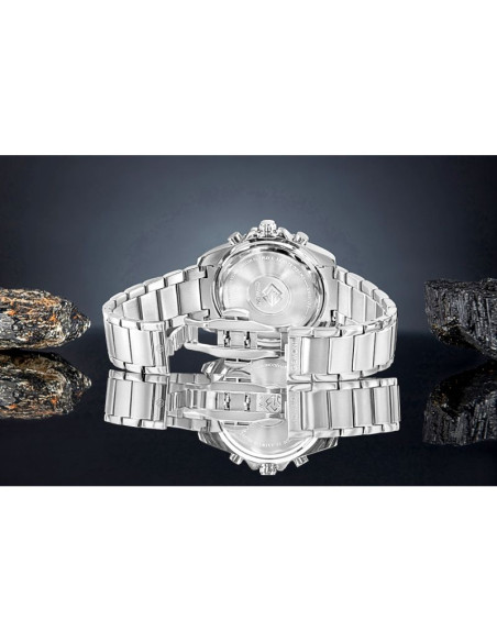 Zegarek męski giewont chronograph sapphire srebrno zielony gw3970-b8