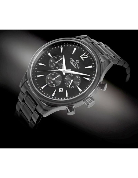 Zegarek męski giewont chronograph sapphire czarny gw6310-b1