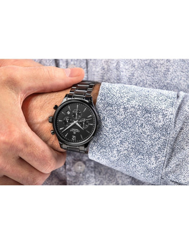 Zegarek męski giewont chronograph sapphire czarny gw6310-b1