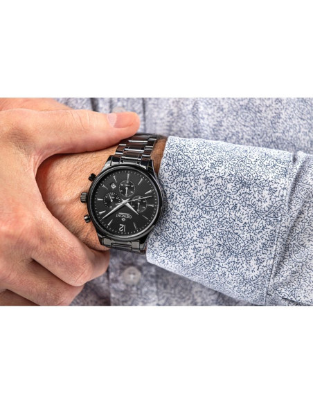 Zegarek męski giewont chronograph sapphire czarny gw6310-b1