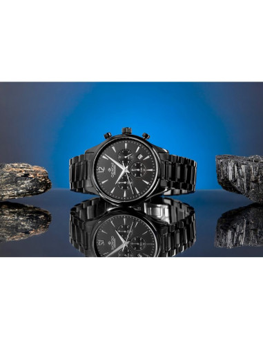 Zegarek męski giewont chronograph sapphire czarny gw6310-b1