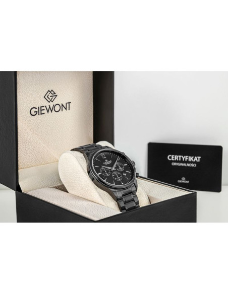 Zegarek męski giewont chronograph sapphire czarny gw6310-b1