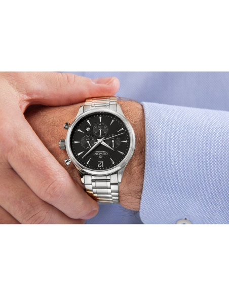 Zegarek męski giewont chronograph sapphire srebrny gw6310-b2