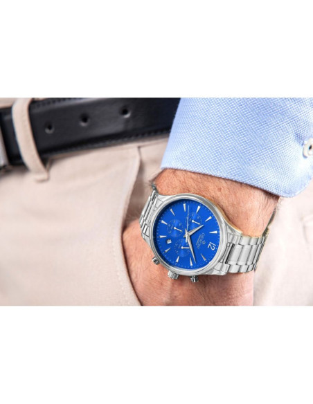 Zegarek męski giewont chronograph sapphire srebrno niebieski gw6310-b3