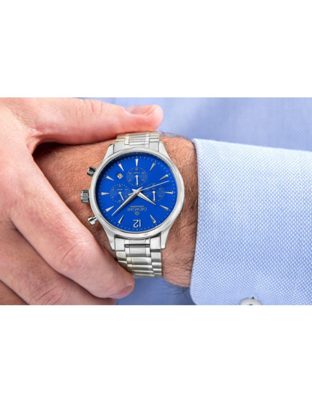 Zegarek męski giewont chronograph sapphire srebrno niebieski gw6310-b3