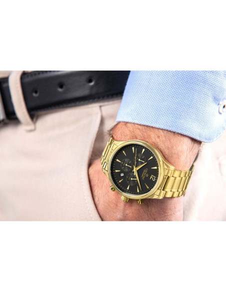 Zegarek męski giewont chronograph sapphire złoto czarny gw6310-b4