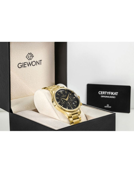 Zegarek męski giewont chronograph sapphire złoto czarny gw6310-b4