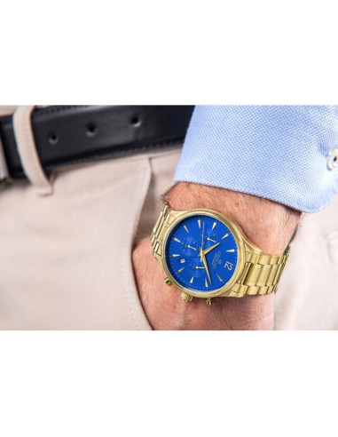 Zegarek męski giewont chronograph sapphire złoto niebieski gw6310-b5