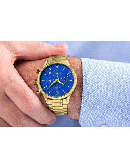 Zegarek męski giewont chronograph sapphire złoto niebieski gw6310-b5