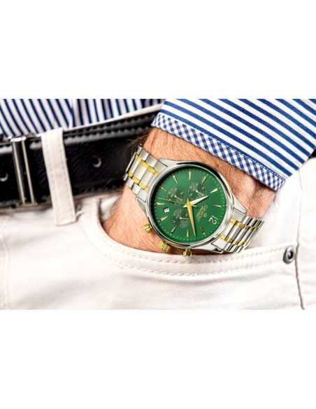 Zegarek męski giewont chronograph sapphire zielony gw6310-b6